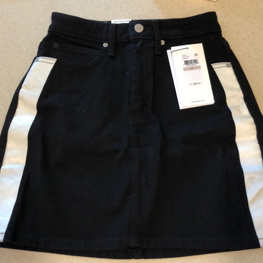 Calvin Klein black denim skirt